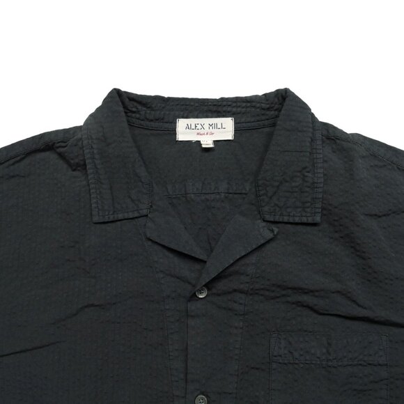 Alex Mill Mens Black Button Up Wash & Go Cotton Shirt Sz XL - Picture 5 of 9